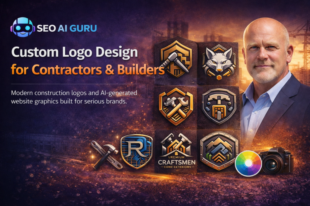 professional -construction logo design examples created by SEO AI Guru
